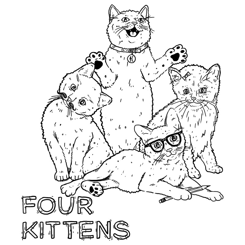 Four Kittens workinz to build the webz